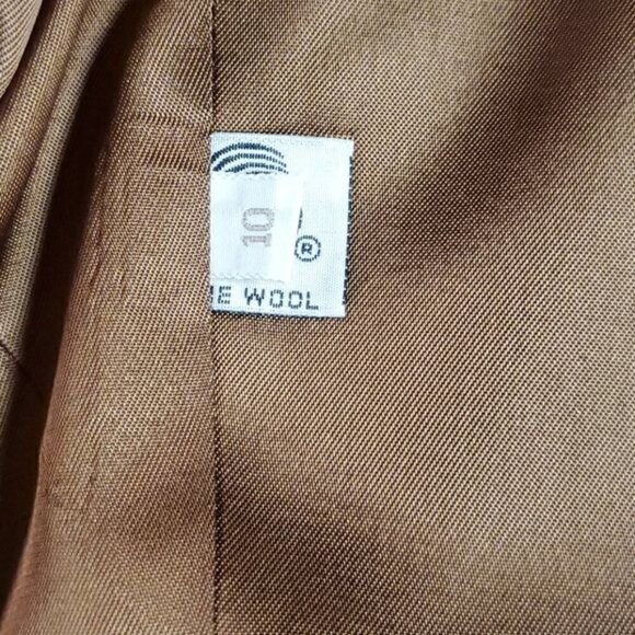 Jones New York 100% Wool Sz. 10‎ Army Green & Gold Buttoned Lined Blazer - Picture 10 of 12